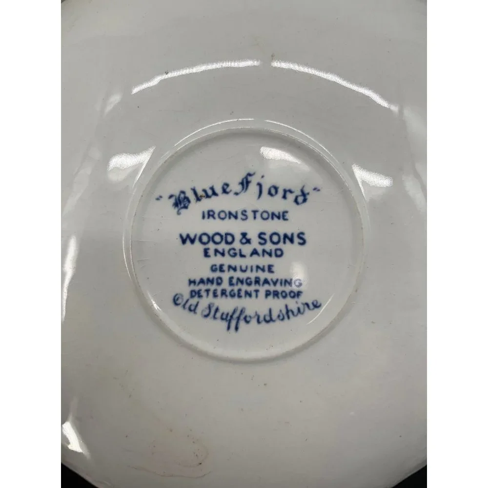 3 Wood & Sons England , ironStone Old Staffordshire Cup and Saucers - Picture 7 of 8